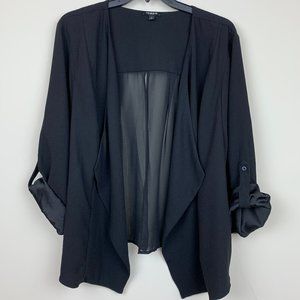 torrid Black Open Front Draped Cardigan Blazer
